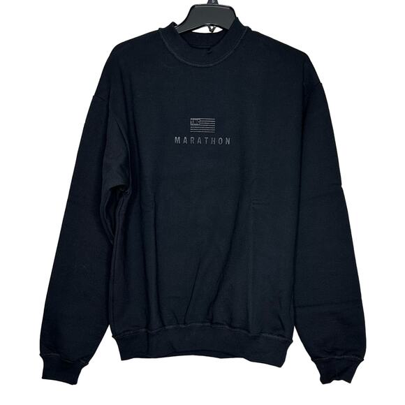 MARATHON MODERN CREWNECK SWEATSHIRT - BLACK/BLACK Size Medium New - Picture 1 of 3